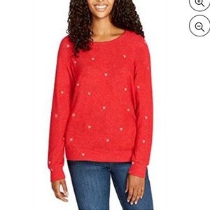 Buffalo Cozy Hacci Heart Sweatshirt Sz S